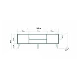 Porta TV quercia 140x40x50h cm 2 ante - Enrica