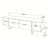 Porta TV quercia 160x40x47h cm 2 ante - Barzana