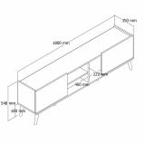 Porta TV quercia 180x34x52h cm 2 ante - Alberona