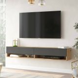 Porta TV quercia e antracite 180x31x29h cm 2 ante - Compasso