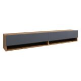 Porta TV quercia e antracite 180x31x29h cm 2 ante - Compasso
