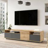 Porta TV quercia e antracite 180x44x44h cm 4 ante - Axi