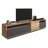 Porta TV quercia e antracite 180x44x44h cm 4 ante - Axi