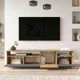 Porta TV quercia e antracite 180x44x44h cm 4 ante - Axi