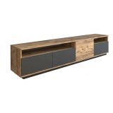 Porta TV quercia e antracite 180x44x44h cm 4 ante - Axi