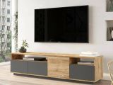 Porta TV quercia e antracite 180x44x44h cm 4 ante - Axi