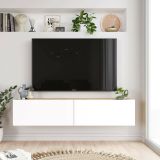 Porta TV quercia e bianco 140x31x29h cm 2 ante - Principi