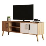 Porta TV quercia e bianco 150x34x52h cm 3 ante - Brugine