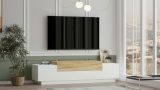 Porta TV quercia e bianco 160x37x38h cm 2 ante - Baiano