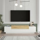 Porta TV quercia e bianco 160x37x38h cm 2 ante - Baiano