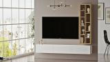Porta TV quercia e bianco 174x27x25h cm 3 ante - Giusi