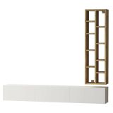 Porta TV quercia e bianco 174x27x25h cm 3 ante - Giusi