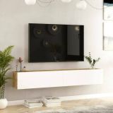 Porta TV quercia e bianco 180x31x29h cm 2 ante - Pavone