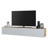 Porta TV quercia e bianco 180x31x29h cm 2 ante - Pavone