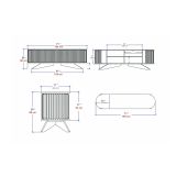 Porta TV quercia e bianco 180x43x60h cm in legno - Bailu
