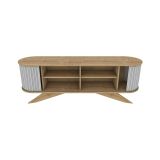 Porta TV quercia e bianco 180x43x60h cm in legno - Bailu