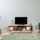 Porta TV quercia e multicolore 140x40x50h cm 2 ante - Enrica