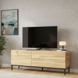 Porta TV quercia e nero 120x35x46h cm 3 ante - Zephir