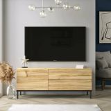 Porta TV quercia e nero 120x35x46h cm 3 ante - Zephir