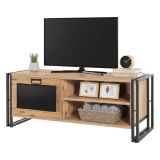 Porta TV quercia e nero 130x45x50h cm in legno - Luban