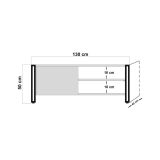 Porta TV quercia e nero 130x45x50h cm in legno - Luban