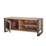 Porta TV quercia e nero 130x45x50h cm in legno - Luban