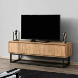 Porta TV quercia e nero 140x40x50h cm in legno - Ignazia