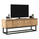 Porta TV quercia e nero 140x40x50h cm in legno - Ignazia