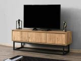 Porta TV quercia e nero 140x40x50h cm in legno - Ignazia