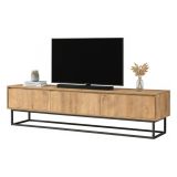 Porta TV quercia e nero 180x40x50h cm in legno - Ignazia