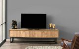 Porta TV quercia e nero 180x40x50h cm in legno - Ignazia