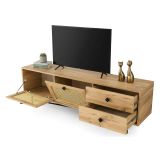 Porta TV quercia e nero 180x40x60h cm 2 ante e 2 cassetti - Apollinare