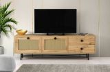 Porta TV quercia e nero 180x40x60h cm 2 ante e 2 cassetti - Apollinare