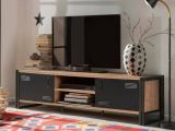Porta TV quercia e nero 180x45x50h cm 2 ante - Cyprien
