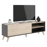 Porta TV rovere e antracite 155x43x47h cm modulabile - Allesia