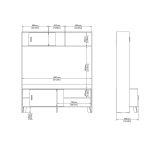 Porta TV rovere e bianco 158x48x180h cm 2 ante - Nicosia