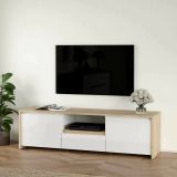 Porta TV rovere e bianco lucido 178x48x51h cm 2 ante e 1 cassetto - Ambivere