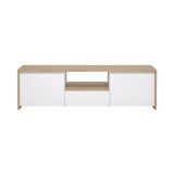 Porta TV rovere e bianco lucido 178x48x51h cm 2 ante e 1 cassetto - Ambivere