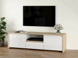 Porta TV rovere e bianco lucido 178x48x51h cm 2 ante e 1 cassetto - Ambivere