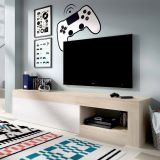 Porta TV rovere e bianco lucido 204x42x48h cm modulabile - Animeli