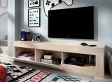Porta TV rovere e bianco lucido 204x42x48h cm modulabile - Animeli