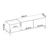 Porta TV rovere nodi e antracite 164x39x48h cm modulabile - Aras