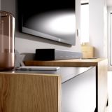 Porta TV rovere nodi e antracite 164x39x48h cm modulabile - Aras