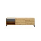 Porta TV rovere nodi e antracite 164x39x48h cm modulabile - Aras