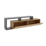 Porta TV rovere nodi e antracite 165x40x46h cm modulabile - Argon