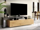 Porta TV rovere nodi e antracite 165x40x46h cm modulabile - Argon