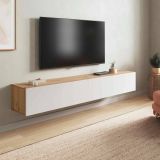Porta TV rovere nodi e bianco 180x34x28h cm 2 ante - Senectus