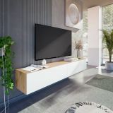 Porta TV rovere nodi e bianco 180x34x28h cm 2 ante - Senectus