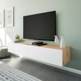 Porta TV rovere nodi e bianco 180x34x28h cm 2 ante - Senectus