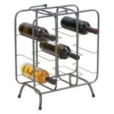 Portabottiglie Grigio Scuro con Maniglia Sfumatura Colore Struttura Scuro, 9 Bottiglie - Safed